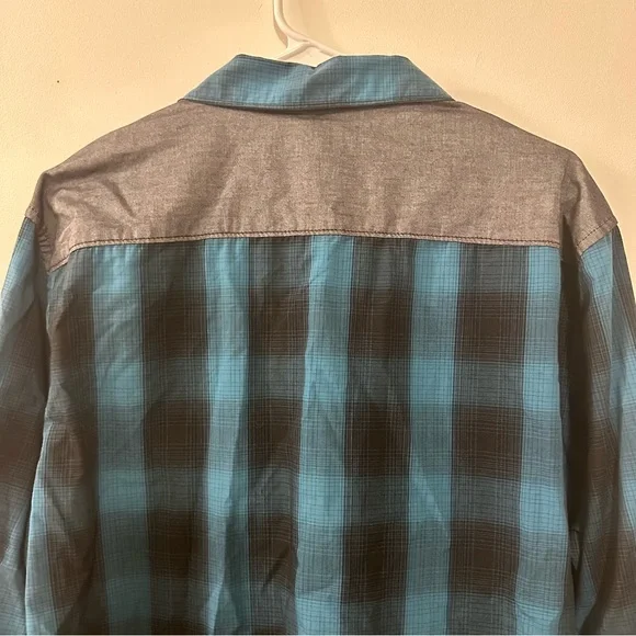 Rock & Republic Blue & Black Plaid “Western Style” Snap Down Shirt Size XL NWT - Picture 9 of 10